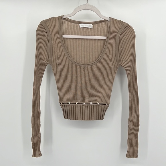 JONATHAN SIMKHAI Kenley Fine Wool Sweater in Sparrow XS - Picture 4 of 8